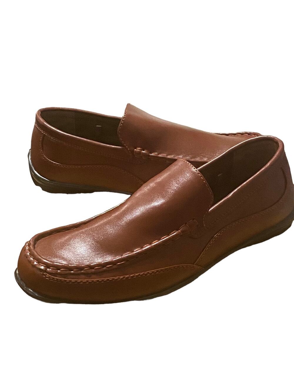 Deer Stags Driving Loafers Synthetic Leather Brown Size 7M